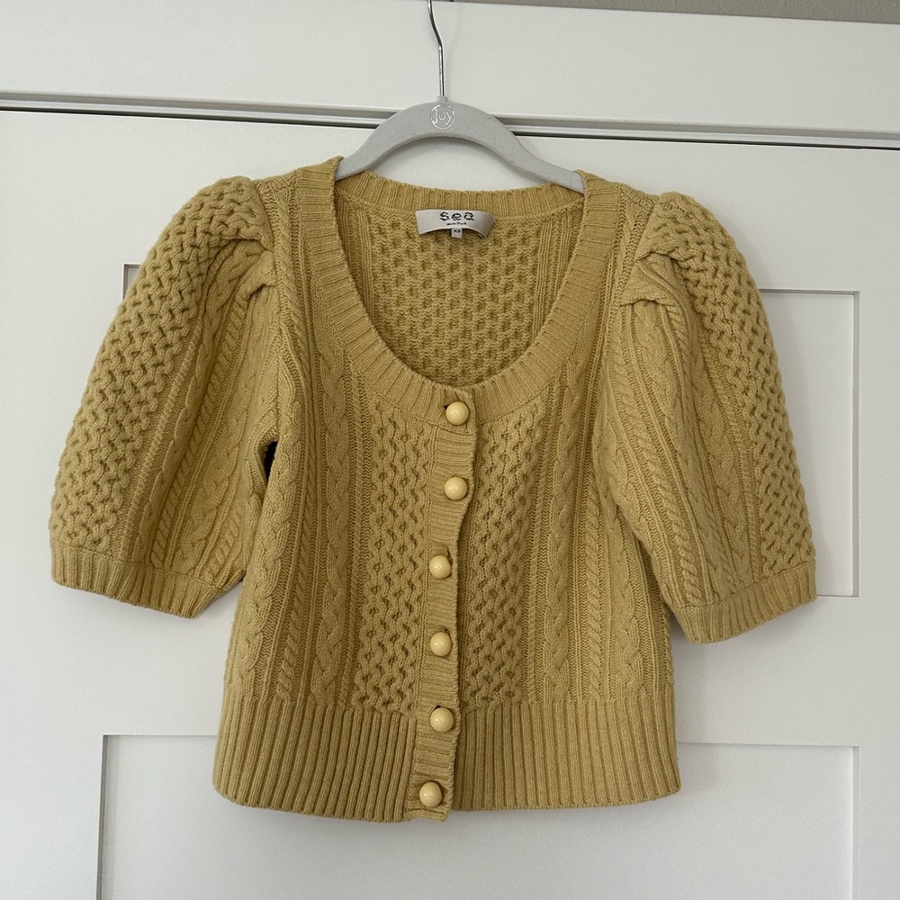 Sea Puff Sleeve Cardigan